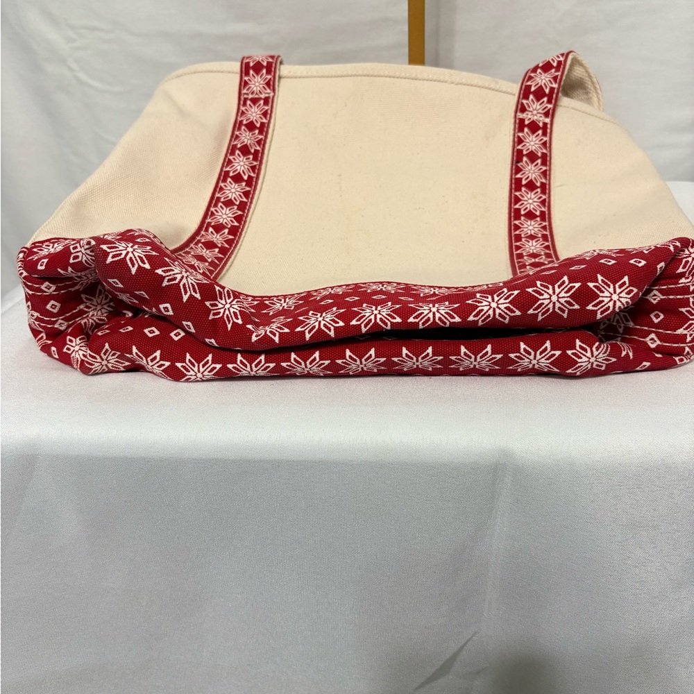 Lands' End Canvas Tote with Red Pattern - Picture 6 of 8